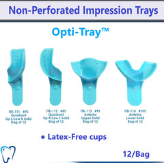 Dental Opti-Tray Non-Perforated Disposable Impression Trays, 12/Bg #7, #8, #9 10