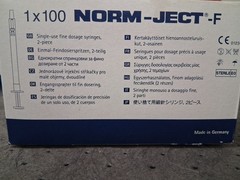 (100pk) NORM-JECT F 1mL Luer Solo Syringes Sterile Single-Use