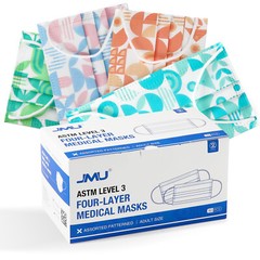 50pcs/box ASTM Level 3 Face Mask 4 Layer BFE 98% Disposable Respirator 4 Colors
