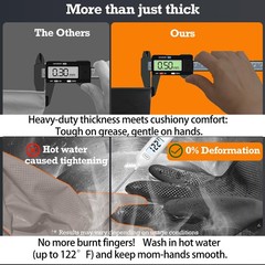Black Thick Rubber Cleaning Gloves – 2 Pairs of Extra-Large, Reusable, Non-Sl