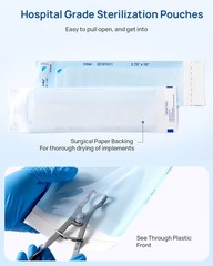 200 Self Sealing Sterilization Pouches, 2.25″ x 5″ Autoclave Sterilizer Bags