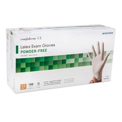 McKesson Confiderm CL Latex Exam Glove Standard Cuff Length X-SMALL 100 per Box
