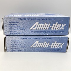 Ambi-dex Powder Free Vinyl Gloves XL 100 Ct (200 Total) Latex Free 2 Boxes New