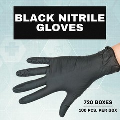 Medium 6 MIL Black Nitrile Powder Free Disposable Full Texture Gloves 72000 Pcs
