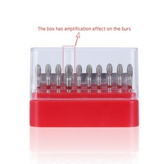 10Pcs Dental Diamond Burs FOOTBALL 379-023F FINE RED DEFEND Friction Grip