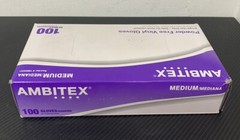 Ambitex Powder-Free, Latex-Free Vinyl Disposable Gloves, Medium – Box Of 100!