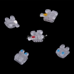 AZDENT Dental Orthodontic Ceramic Brackets 5*5 Roth MBT 022 Hooks 345 20Pcs/pack