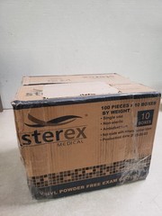 Sterex Vinyl Powder Free Exam Disposable Gloves SZ M Case of 10 Boxes Of 100