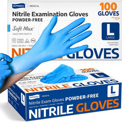 Medical Soft Max™ Nitrile Exam Gloves, 100 Count Latex-Free Powder-Free Non-Ster