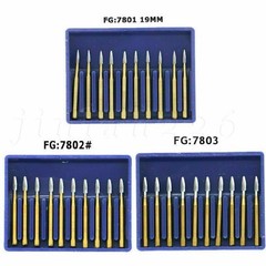 10x Dental Trimming Finishing Polishing Gold Carbide Bur High Speed FG 1.6mm