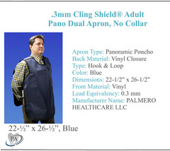 Dual X-Ray Apron Cling Shield Lead-Lined Adult Pano No Collar 3mm Medical Dental