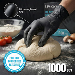 5 Mil Nitrile Black Gloves Disposable Latex Free Rubber Mechanic Household Clean