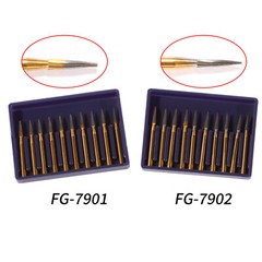10-100PCS Dental Trimming & Finishing Gold Burs Carbide Burs FG 7901 7902 KY