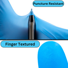1000 Pcs, Blue Nitrile Powder-Free Disposable Gloves Large 3 MIL Finger-Textured