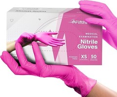 Guantes de Nitrilo Desechables Fucsia Rosa Caliente 3 Mil Sin Polvo Latex