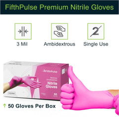 Fuchsia Hot Pink Nitrile Disposable Gloves – 50 Count – 3 Mil Nitrile Gloves …