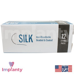 GDT Dental Braided Silk Thread Black Silicone SteriIe Individual Packs