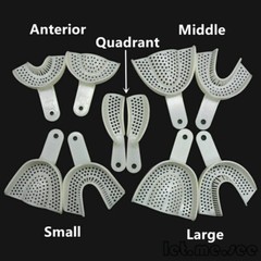 Dental Impression Trays Perforated Plastic Disposable (CHOOSE SIZE)(1 Bag of 10)