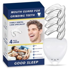 4 Pack Mouth Guards for Adults Men & Women,Large Szie, 1 Storage Case Clear