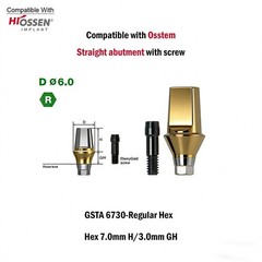 1pc Dental Titanium Straight Abutment Ti Cemented Abutment for Osstem Hiossen TS