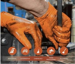 SureCare® MEDIUM 8 Mil Diamond Textured Orange Nitrile Sure-Tac Gloves (500)