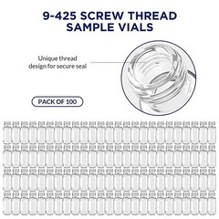 1000PCS 2ml Autosampler Vials+Pre-Slit Caps 9-425 Glass Bottle Screw Top HPLC GC
