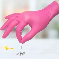 Fuchsia Nitrile Disposable Gloves 20/100PCS 3-mil Powder & Latex Free Household