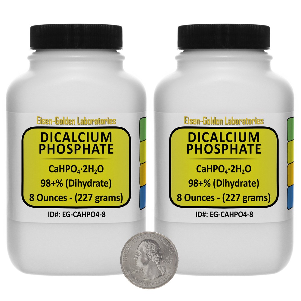 Dicalcium Phosphate [CaHPO4] 98+% USP Grade Powder 1 Lb in Two Bottles USA
