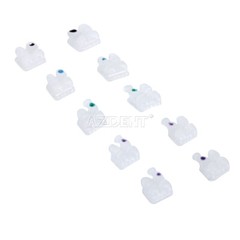 AZDENT Dental Orthodontic Clear Ceramic Bracket Braces Roth Slot.022 Hooks 3 4 5