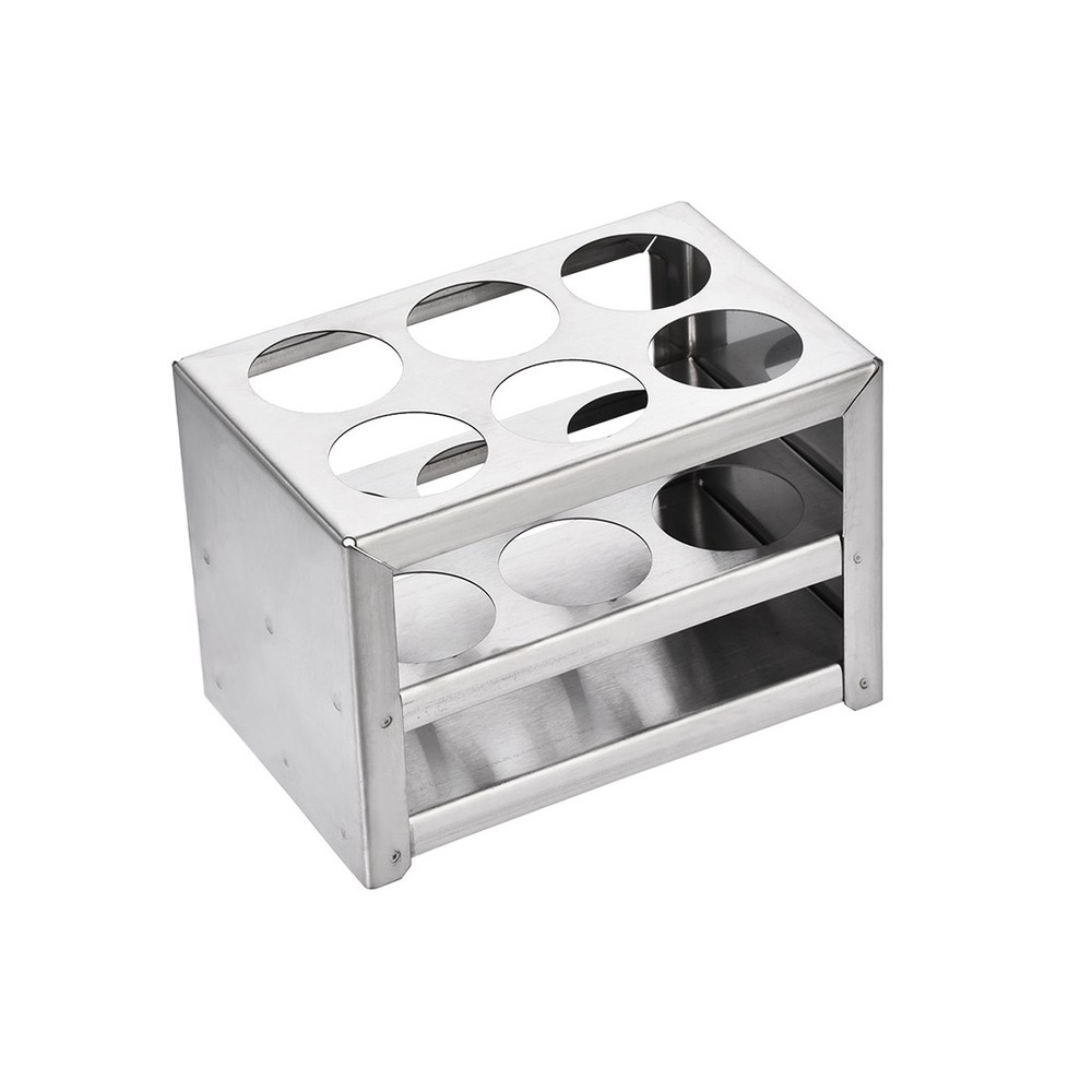 Stainless Steel Test Tube Holder Rack 6 Hole 3 Layer for 26-30mm Tubes