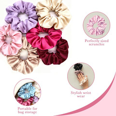 Bsofer Large Satin Scrunchies 18 Colors – Hair Scrunchies for Women & Girls,Hair