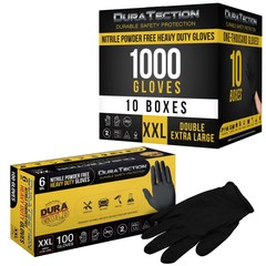 Dura-Gold HD Black Nitrile Disposable Gloves, 10 Boxes of 100, XX-Large, 6 Mil