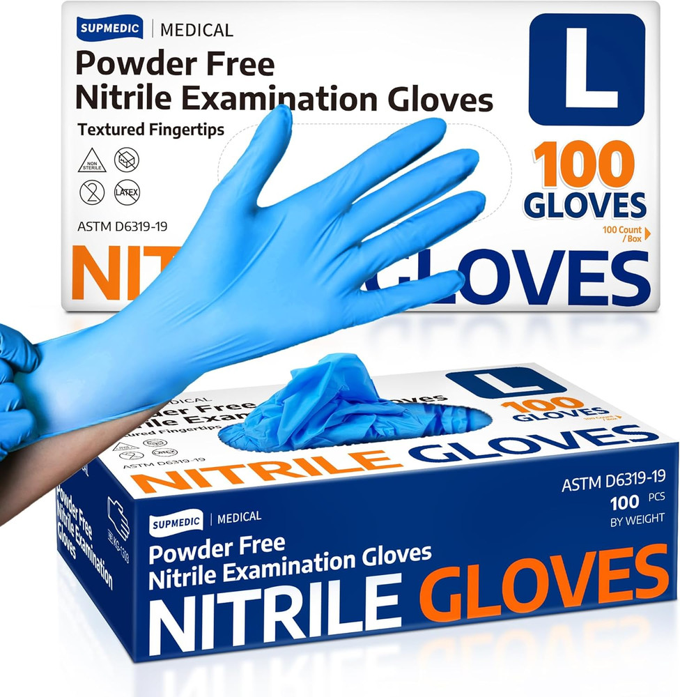 Medical Soft Max™ Nitrile Exam Gloves, 100 Count Latex Disposable Glove, Blue