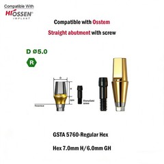 1pc Dental Titanium Straight Abutment Ti Cemented Abutment for Osstem Hiossen TS