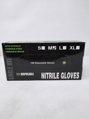 Black Nitrile Disposable Gloves Medium 100 Count Latex Free 3 Mil Ambidextrous