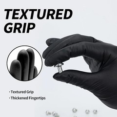 GP Craft Black Nitrile Gloves 5Mil Disposable Latex-Free (100/Count)