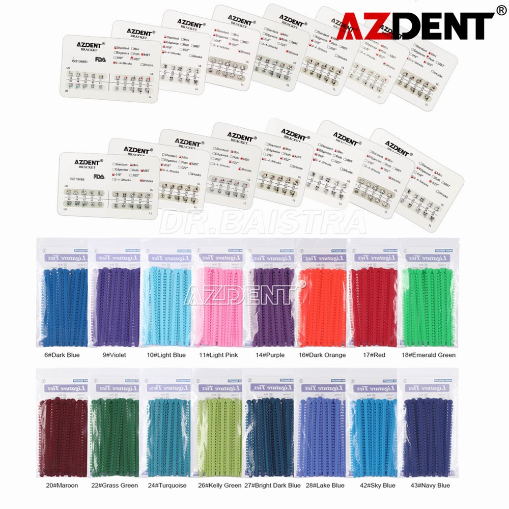 1000pcs Dental Orthodontic Elastic Ligature Ties/Ortho Brackets Brace AZDENT