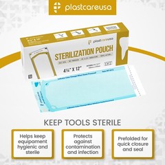 4.25″ x 11″ Self-Sealing Sterilization Pouches for Autoclave (1 Box of 200)