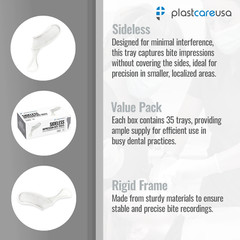 700 (20 Boxes) Dental Sideless Bite Impression Triple Trays by PlastCare USA