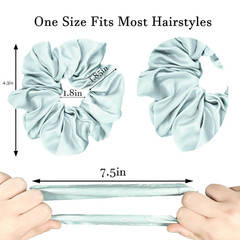 Bsofer Large Satin Scrunchies 18 Colors – Hair Scrunchies for Women & Girls,Hair