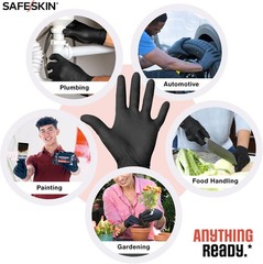 Heavy Duty Nitrile Disposable Latex Free Gloves 40/160/1600 packs, Black Glov…