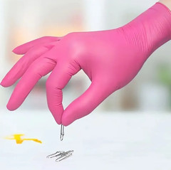 100PCS Fuchsia Nitrile Disposable Gloves Latex-Free for Kitchen, Cleaning, Salon