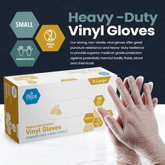 MED PRIDE Heavy Duty 4 Mil Thick Medical Grade X-Large (Pack of 100), Clear