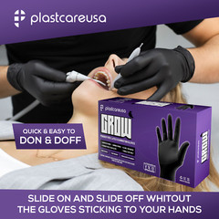 200 Black Latex Gloves – Large 5.5 mil Exam Disposable Powder Free Medical