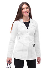Adar Pop-Stretch Junior Fit Women’s 28″ Tab-Waist Lab Coat Very Comfortable
