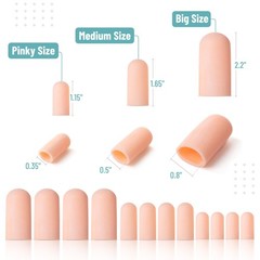 Dr. JK- Silicone Toe Protectors for Men & Women, 6 Pairs, Multi Size, Skin