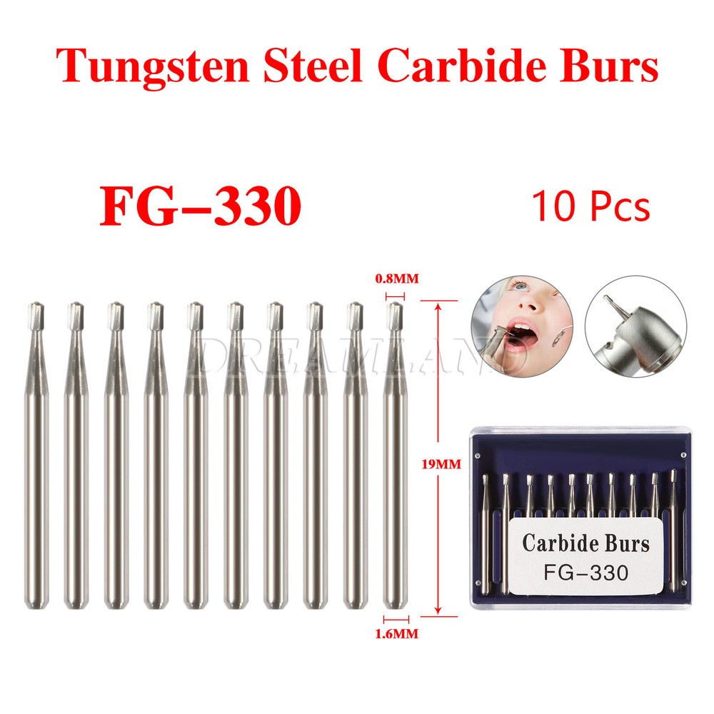 FG # 330 Dental Carbide 19mm Burs (10pcs Pack)