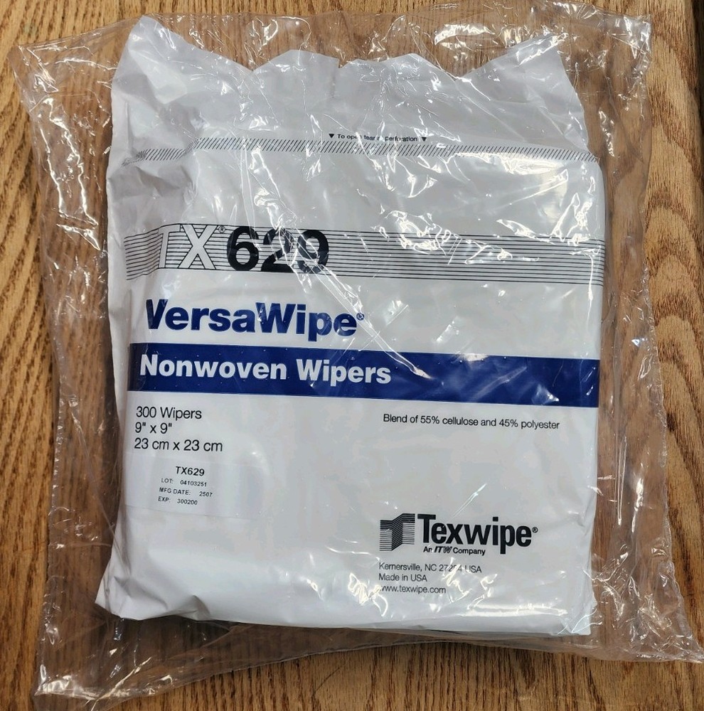 Texwipe TX629 VersaWipe Nonwoven Wipers 300 Count Cleanroom Lab Wipes kimtech