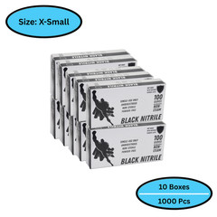 1000 Black Nitrile Powder-Free Disposable Gloves X-Small 5 MIL Finger-Textured