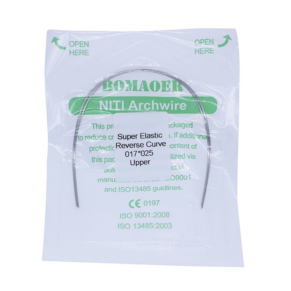 50×Dental Orthodontic Niti Rectangular Arch Wires Reverse Curve 17×25 Upper